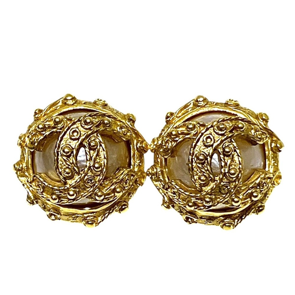 Chanel earrings, accessory, Coco Mark, total weight 19.0g, alloy, faux pearl.